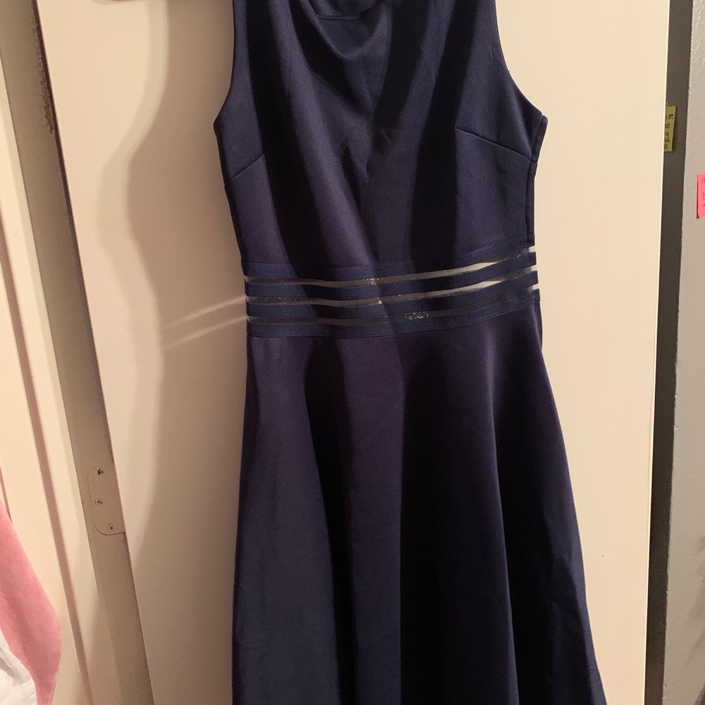 Navy high low Dress